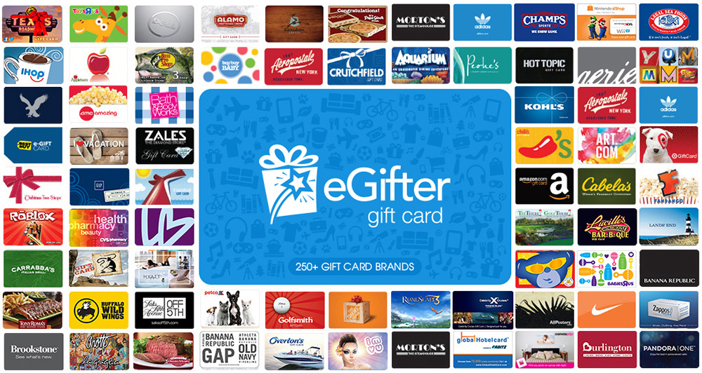 eGifter Gift Card Brands