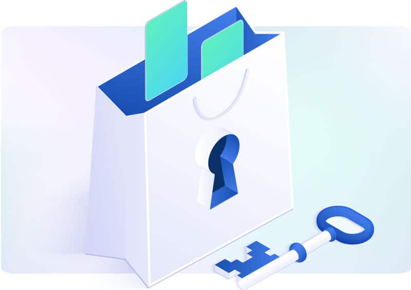 Unlock Potential shopping bag with a lock and key
