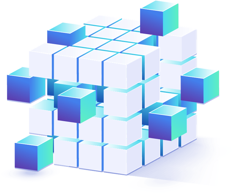 Flexable configuration An illustration of many small boxes that create on large box.