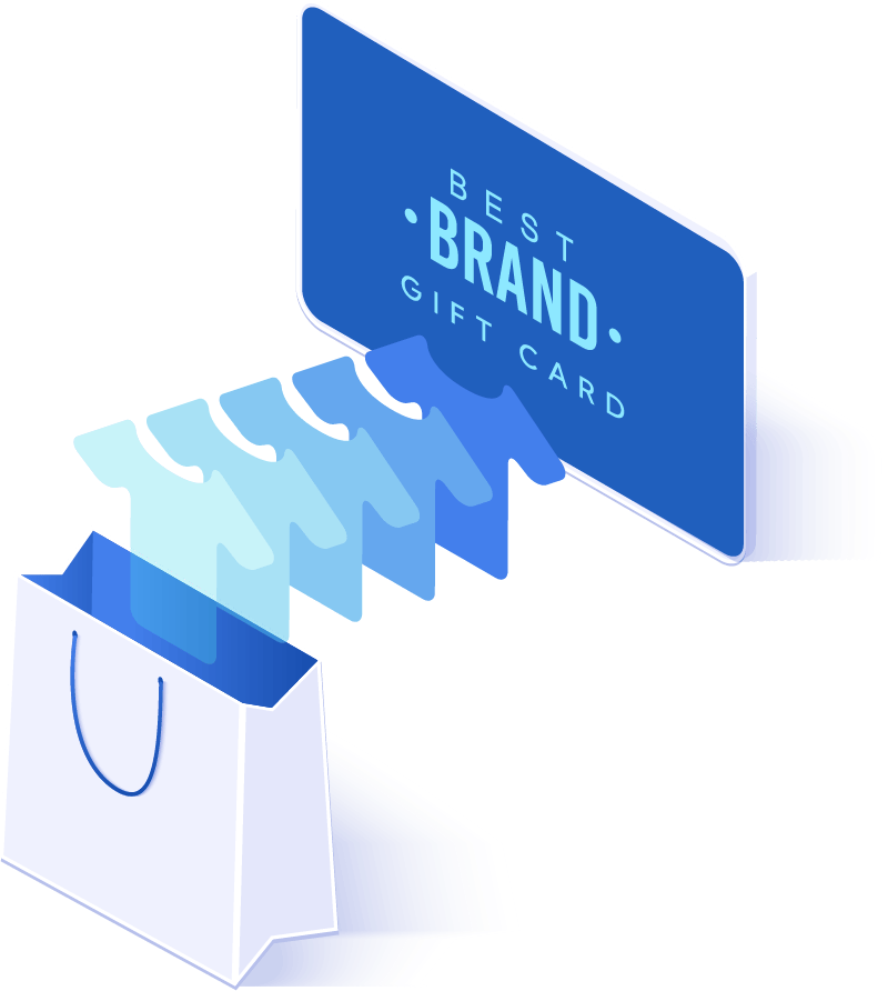 Illustration of a shirt being returned for a gift card.