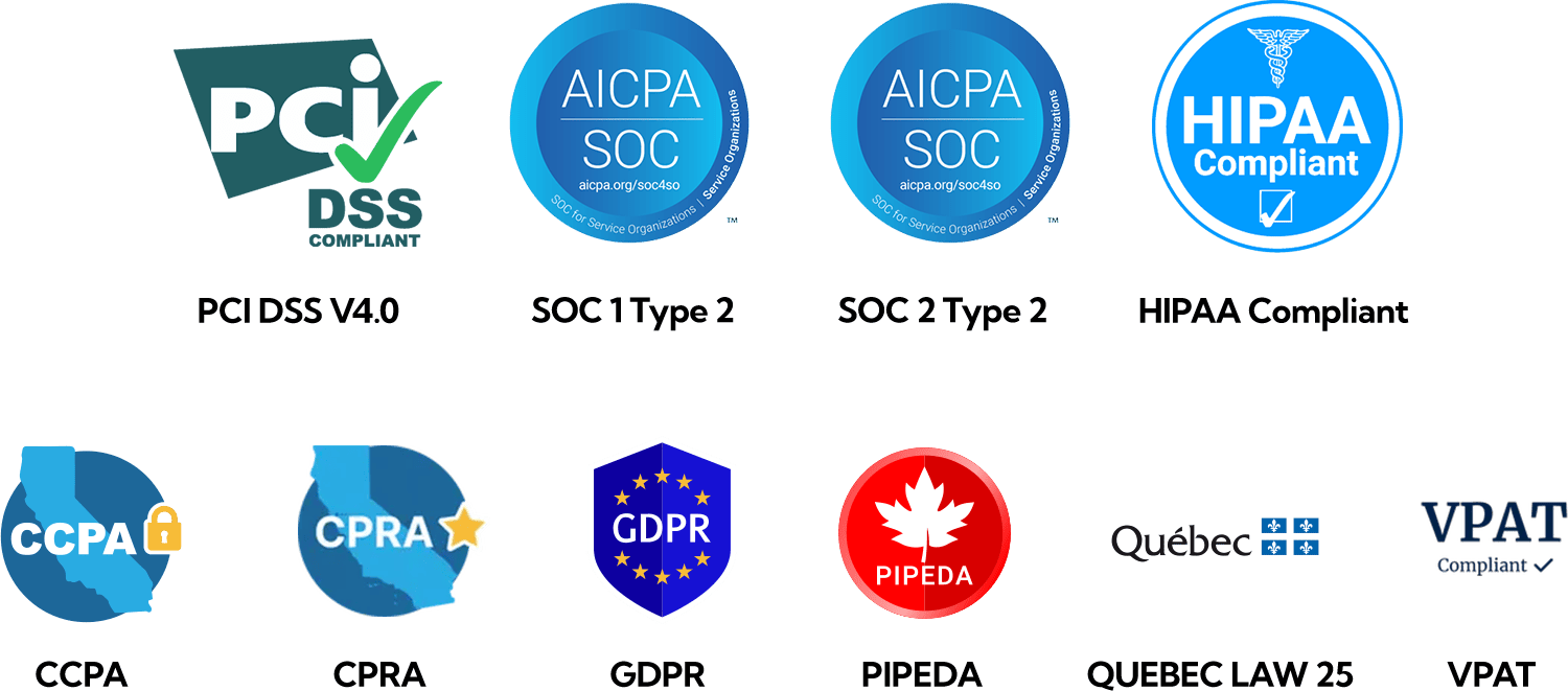 eGifter Compliance Badges Various compliance badges.