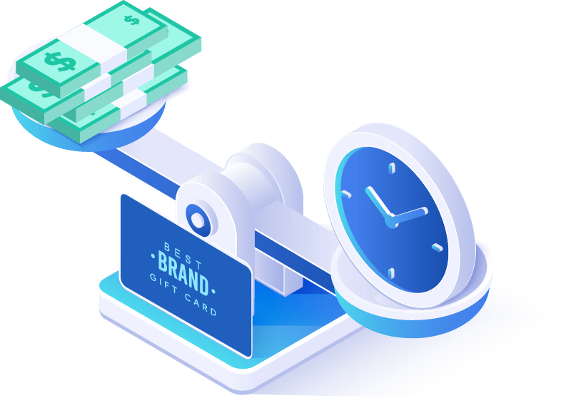 An illustration of a stack of money and a clock on a scale.