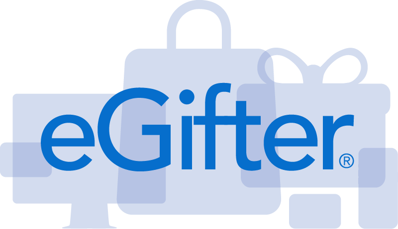 eGifter is everything Gifting The eGifter logo with shapes of gift bags, gift boxes and gift cards being it.