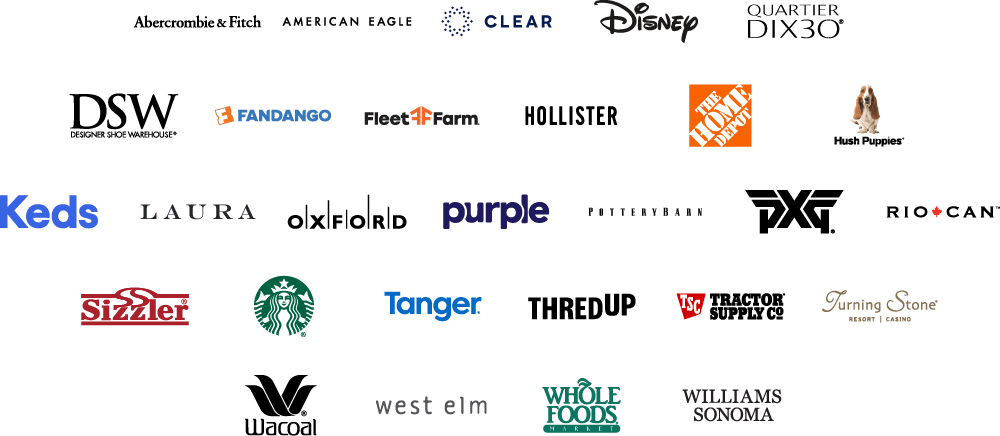 eGifter Clients Logos of eGifter's clients.