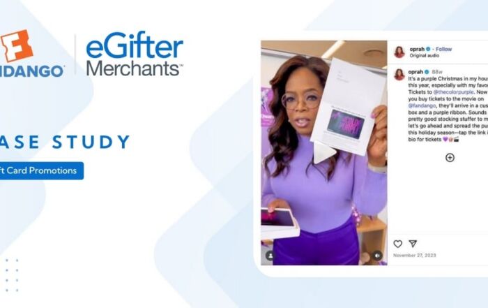 Fandango gift card promotion case study featuring influencer marketing campaign from eGifter Merchants