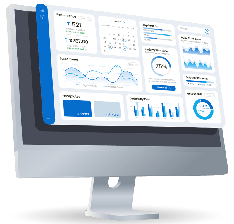 computer screen showing reports and data